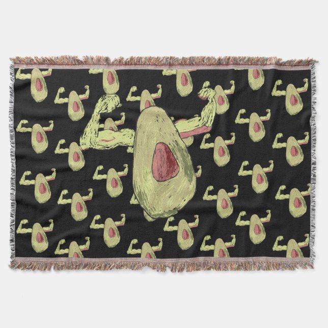 Strong avocado throw blanket (Front)