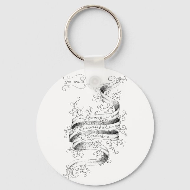Strong, Beautiful & Brave Keychain (Front)