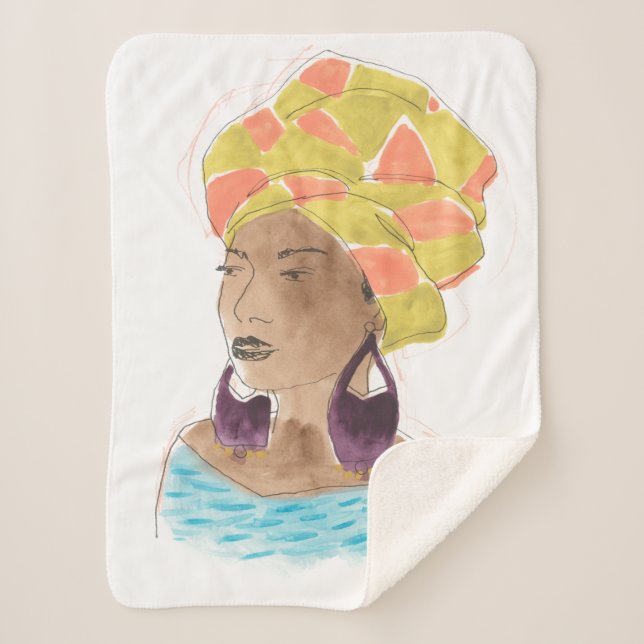 Strong & Beautiful Lady Sherpa Blanket (Front)