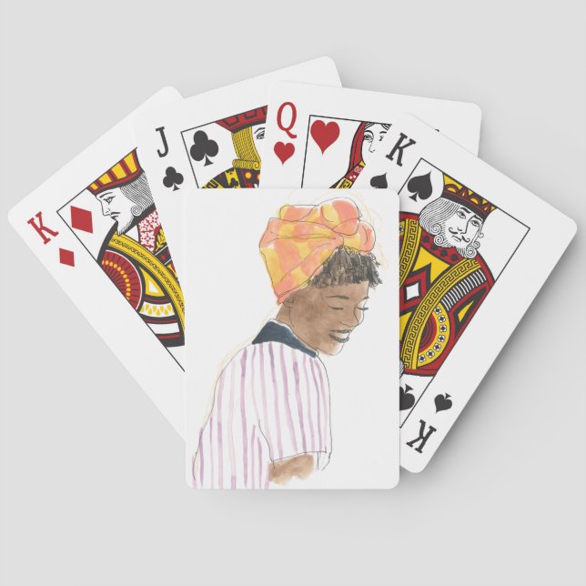 Strong & Beautiful Woman Smiling Playing Cards (Back)