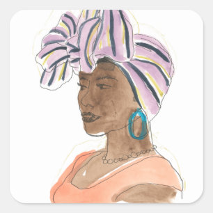 Strong & Beautiful Woman Square Sticker