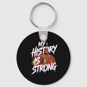 Strong Black History Month Afro American Warrior Keychain