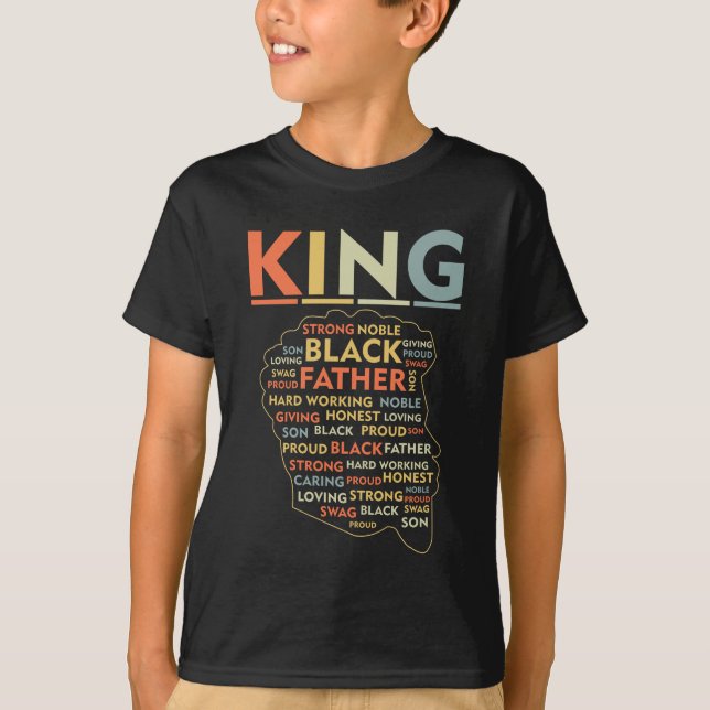 Strong Black King African American Natural Afro T-Shirt (Front)