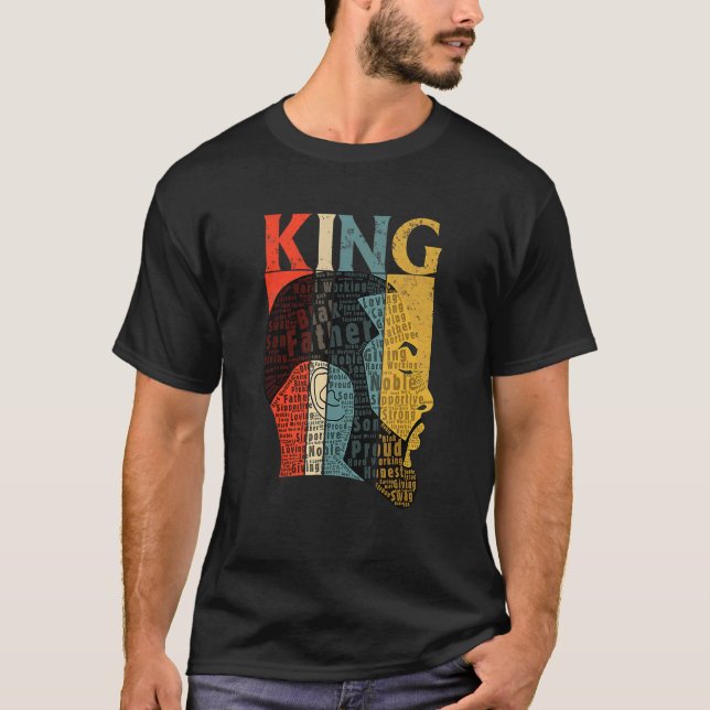 Strong Black King  African American Natural Afro T-Shirt (Front)
