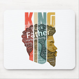 Strong Black King African American Tee Natural Afr Mouse Pad