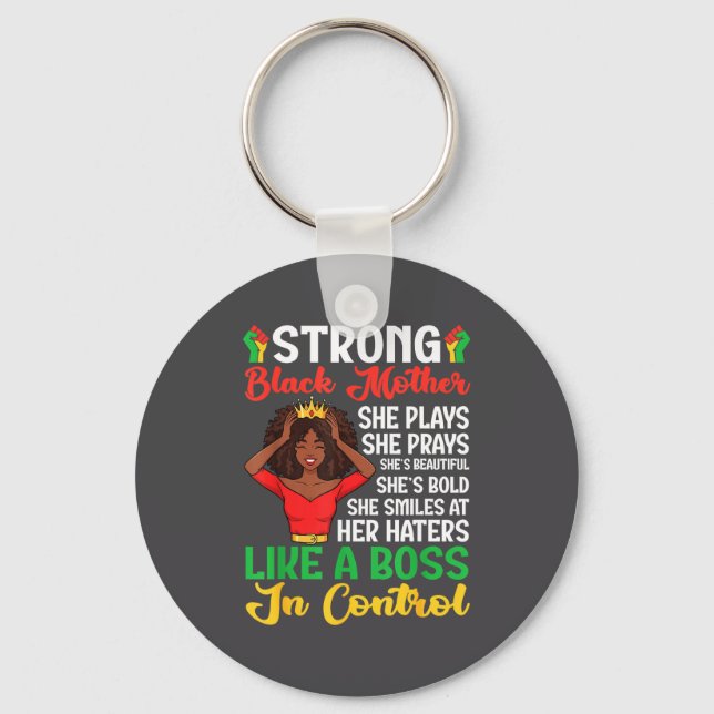 Strong Black Mother Queen African American History Keychain (Front)