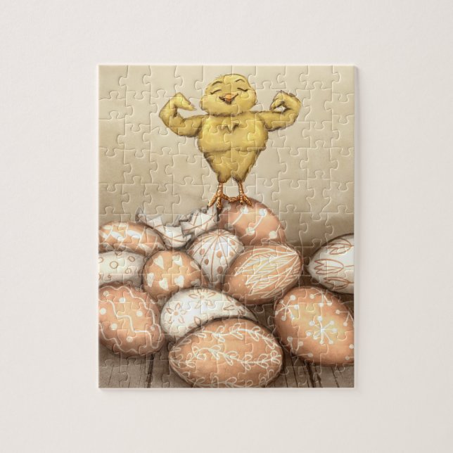Strong Chick Card Jigsaw Puzzle (Vertical)
