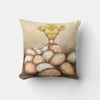 Strong Chick Card Throw Pillow