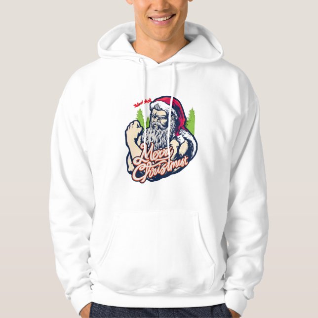Strong Cool Santa    Hoodie (Front)