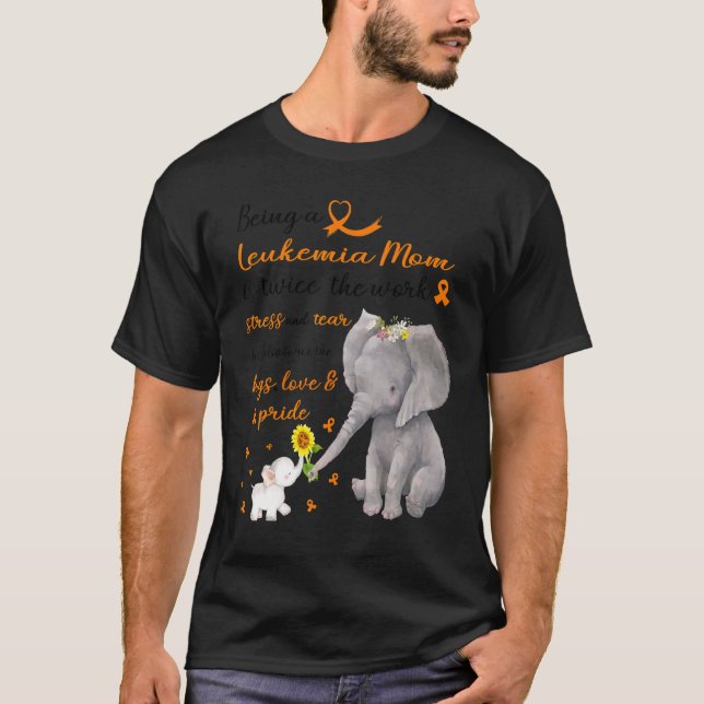 Strong Elephant Leukaemia Mom Twice The Love T-Shirt (Front)