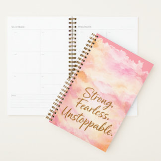Strong Fearless Unstoppable Motivation journal  Planner