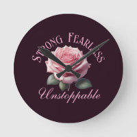 Strong Fearless Unstoppable & Pink Rose T-Shirt