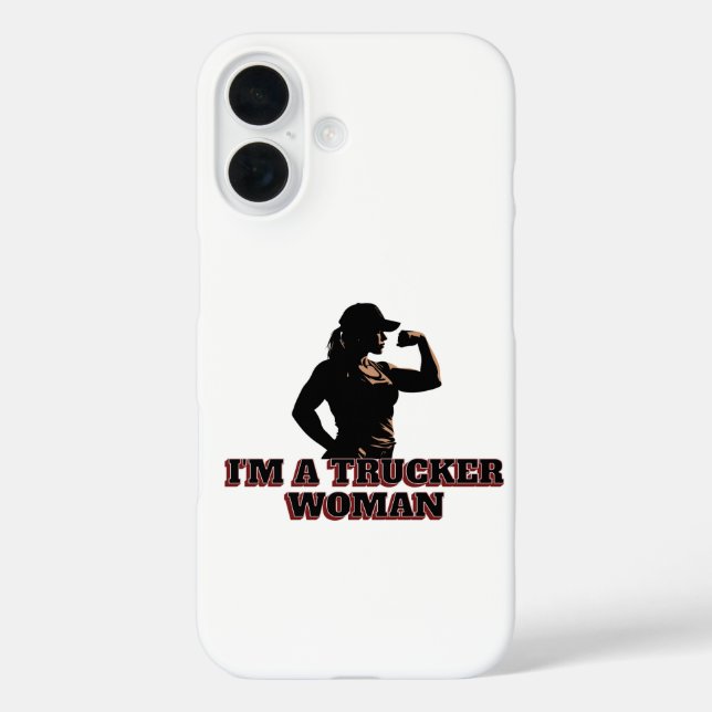 Strong Female Trucker Woman Power Road Pride Case-Mate iPhone Case (Back)