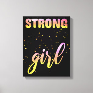 Strong Girl Pastel Star Canvas Print