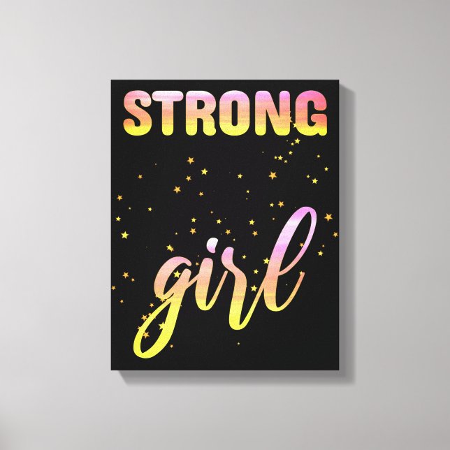 Strong Girl Pastel Star Canvas Print (Front)