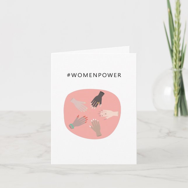 strong  girl power happy women's day feminist card (Front)
