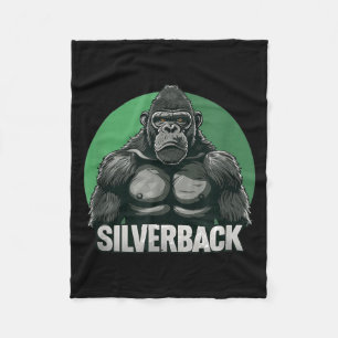 Strong Gorilla Silverback For Monkey Lovers  Fleece Blanket