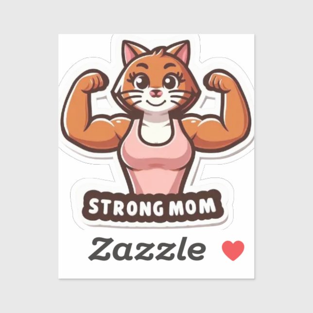 Strong Gym Cat Mom Sticker (Feuille)