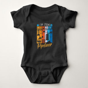 Strong Independent Pipeliner Funny Pipefitter Baby Bodysuit