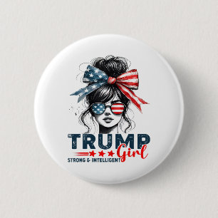 Strong Intelligent Women For Trump Girl Mega 2 Inch Round Button