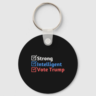 Strong Intelligent Women For Trump Girl Mega Check Keychain