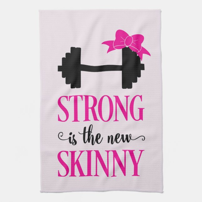 Strong Is The New Skinny (weights) Kitchen Towel (Vertical)