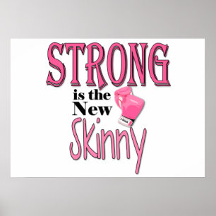 STRONG is the new Skinny! With Pink Boxing Gloves Poster