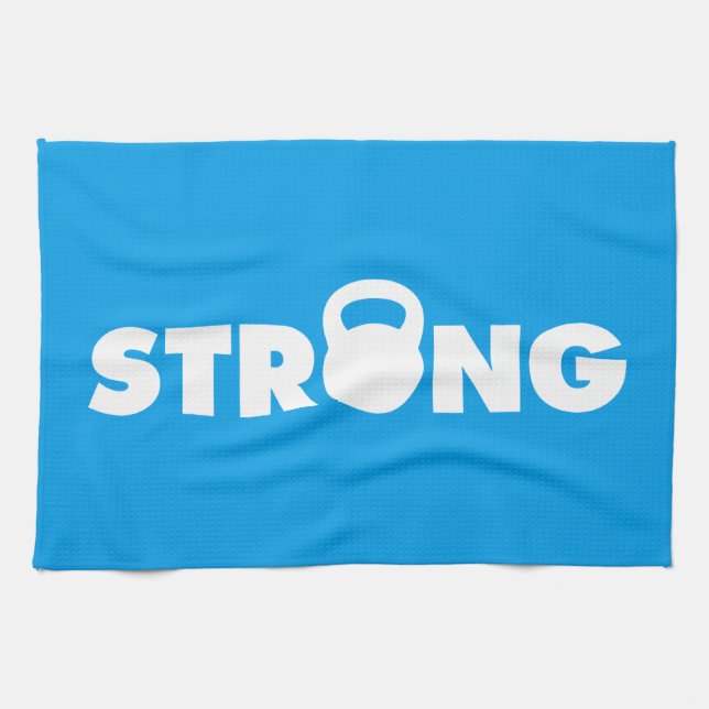 STRONG - Kettlebell Workout Motivational Kitchen Towel (Horizontal)