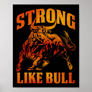 Strong Like A Bull Powerlifting Bodybuilding 11 Poster