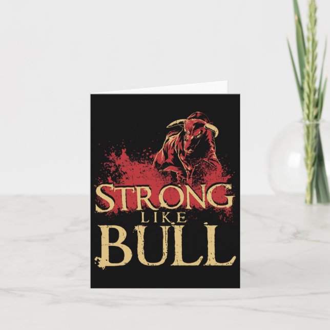 Strong Like A Bull Powerlifting Bodybuilding 1  Card (Front)