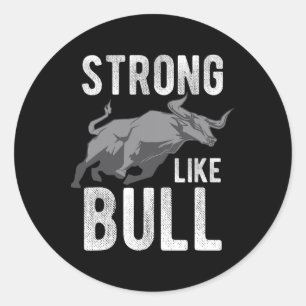 Strong Like A Bull Powerlifting Bodybuilding 2  Classic Round Sticker