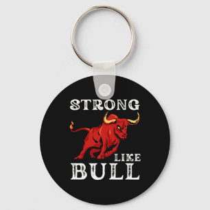 Strong Like A Bull Weight Powerlifting Bodybuildin Keychain