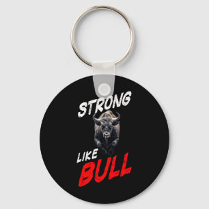 Strong Like Bull Powerlifting Bodybuilding Gym  Keychain