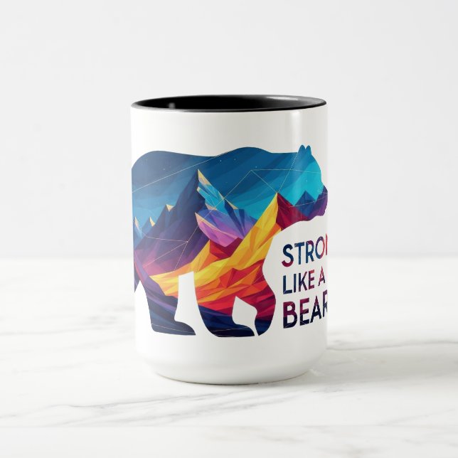 Strong Lile a Bear Colourful Outdoors Mug (Center)
