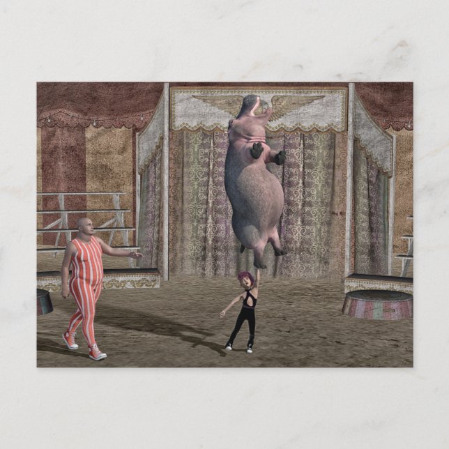 Strong Little Girl Holiday Postcard (Front)