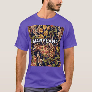 Strong Maryland State Vintage Floral Maryland T-Shirt
