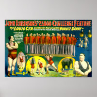 Strong Men Circus Show Poster Vintage 1898
