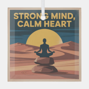 Strong Mind, Calm Heart Glass Ornament