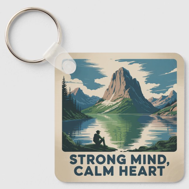 Strong Mind, Calm Heart Keychain (Front)