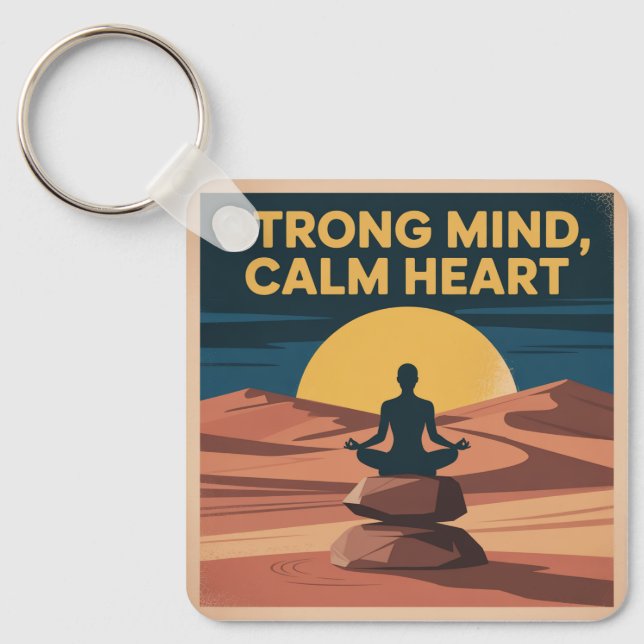Strong Mind, Calm Heart Keychain (Front)