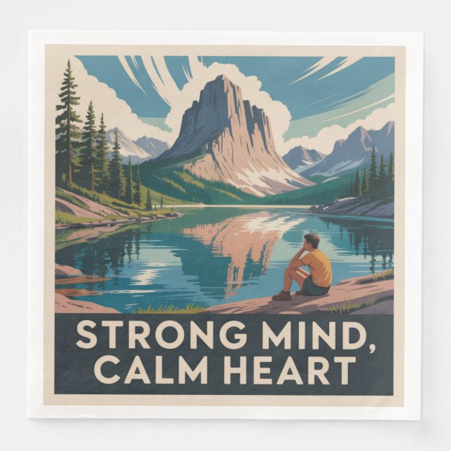 Strong Mind, Calm Heart Napkin (Front)