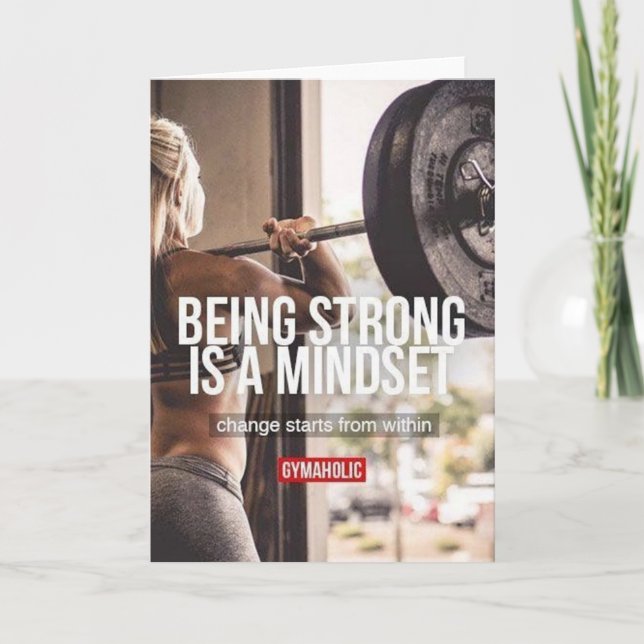 Strong Mindset - Women's Fitness Inspirational Card (Front)