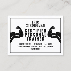Strong minimalist fitness trainer  business card