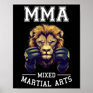 Strong Mma Lion - Thai Boxing Cage Fighting  Poster