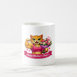 Strong Mom Cat – Funny Mother’s Day Mug” Coffee Mug