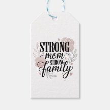 Strong Mom Strong Family Floral Quote Art