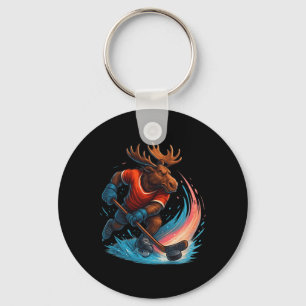 Strong Moose Hockey Power Charge Keychain