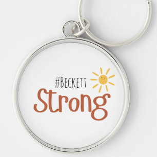 strong #name childhood cancer Keychain gift