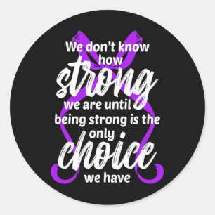 Strong Only Choice Fibromyalgia Awareness Fibro Ri Classic Round Sticker
