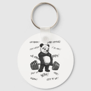 Strong Panda Deadlift Shirt Man Bodybuilder Bear P Keychain